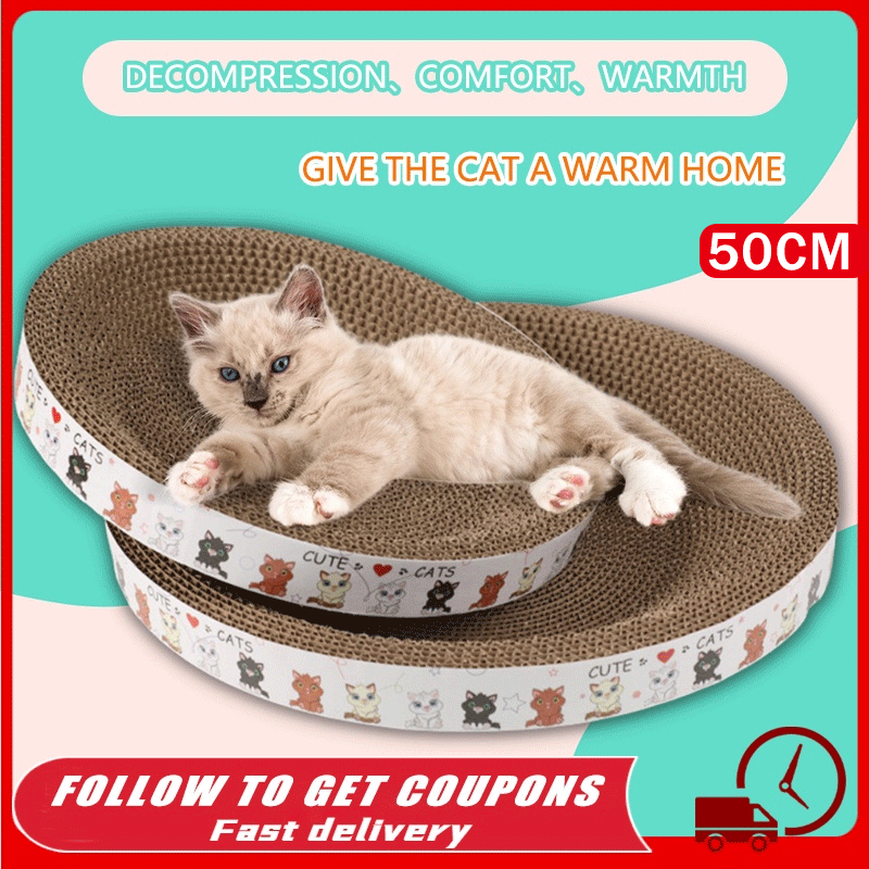 ?[Extra Large] Cat Scratch Board Cat Toy Cat Scratcher Round Cat Scratches Cat Bowl Cat Scratching cakar kucing 貓抓板 不掉屑