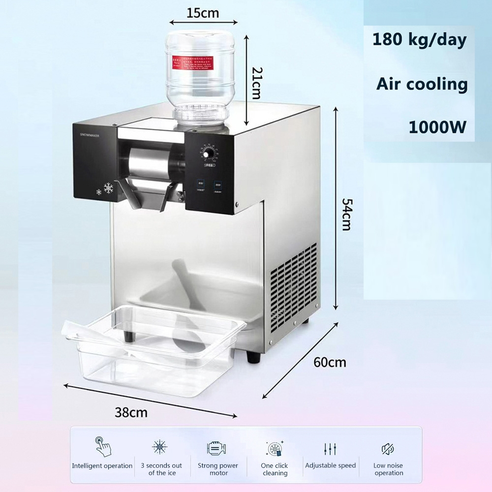 Snowflake Ice Machine Commercial Ice Maker Smoothie Cream Ice Crusher Dessert Ice Machine Water/Air-cooled Snow Shave