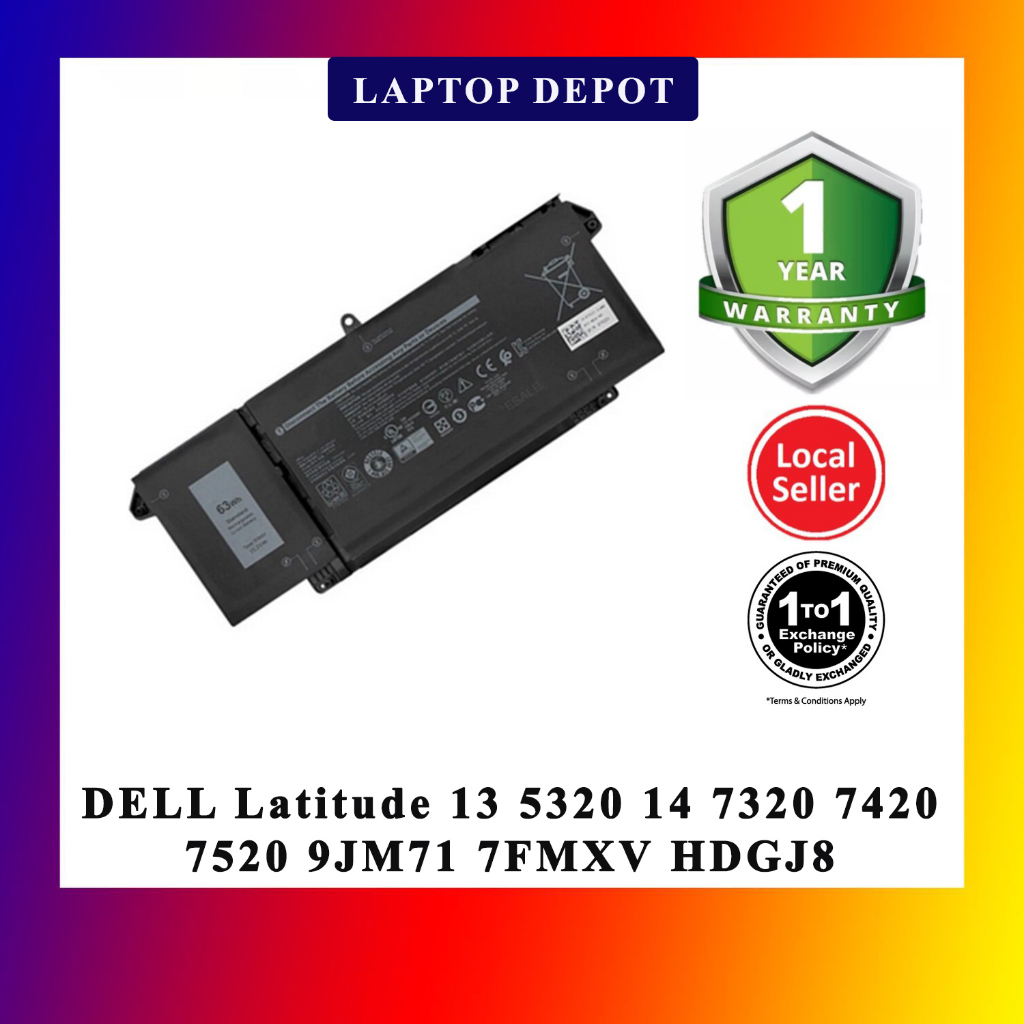 9JM71 7FMXV Laptop battery For Dell Latitude 5320 7320 7420 7520 HDGJ8 MHR4G 7FMXV TN2GY 4M1JN 1PP63