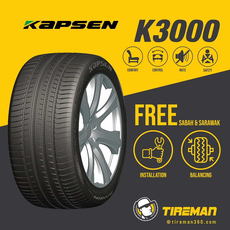 Kapsen K3000 16 17 18 19 20 Inch Tayar Tire (FREE INSTALLATION/Delivery) SABAH SARAWAK KL Selangor BMW Civic Golf Yaris