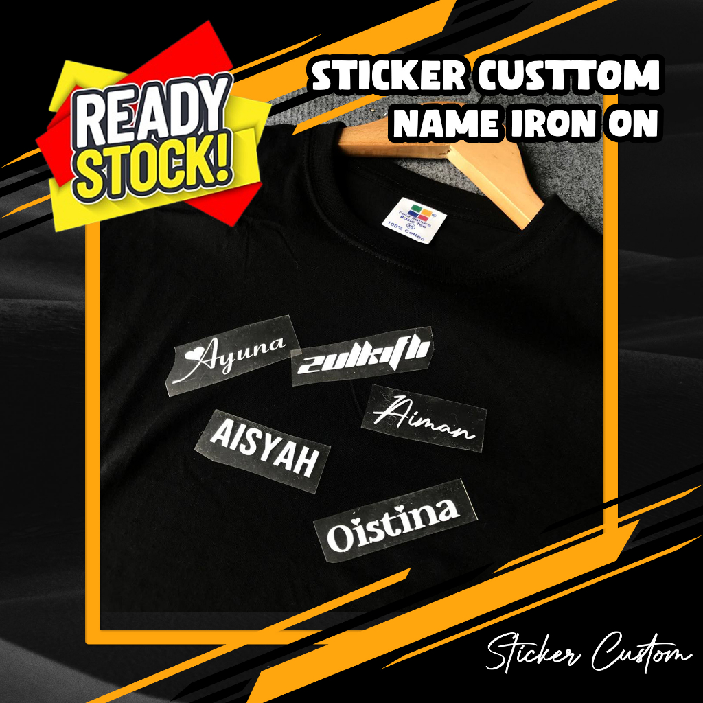 Customize Nama Untuk Baju || Heat Transfer Sticker IRON ON || STICKER BAJU/TOTEBAG