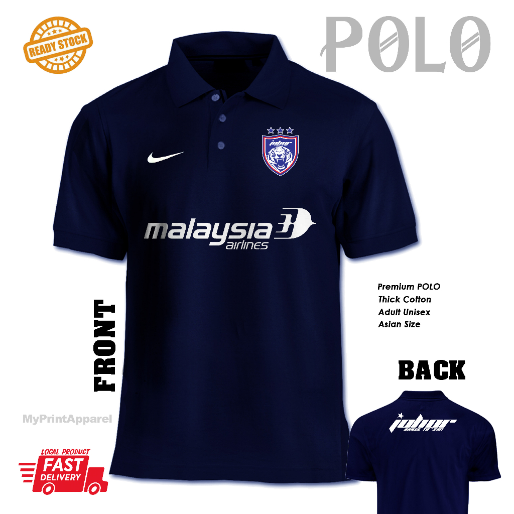 Harimau Selatan Malaysia Airlines MAS Football futsal Polo Collar Tshirt Cotton not jersey