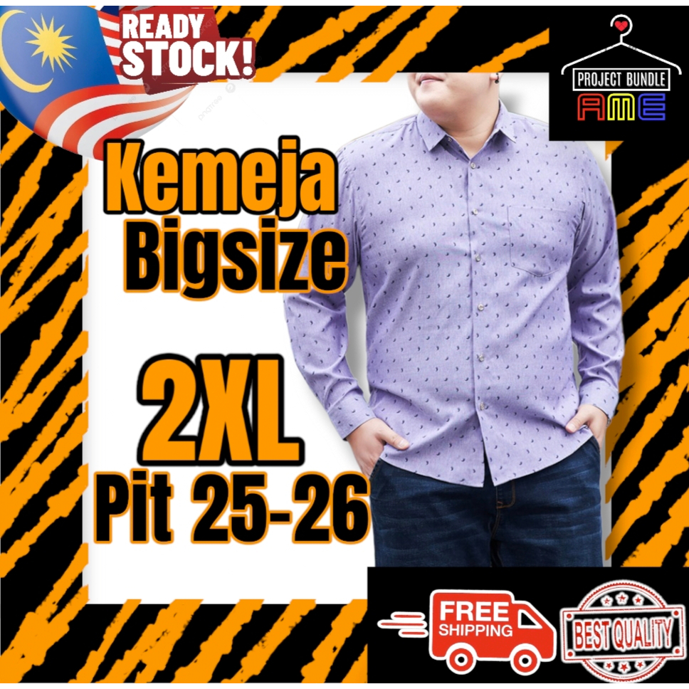 Kemeja Besar Shirt Bigsize Oversize 2XL (Pit 25-26)