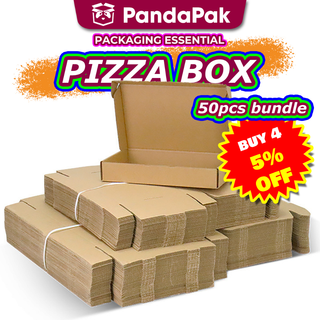 PANDAPAK 50PCS Carton Box Pizza Box Packaging Box 飞机盒 Gift Box Kotak Hadiah Kotak Hantaran