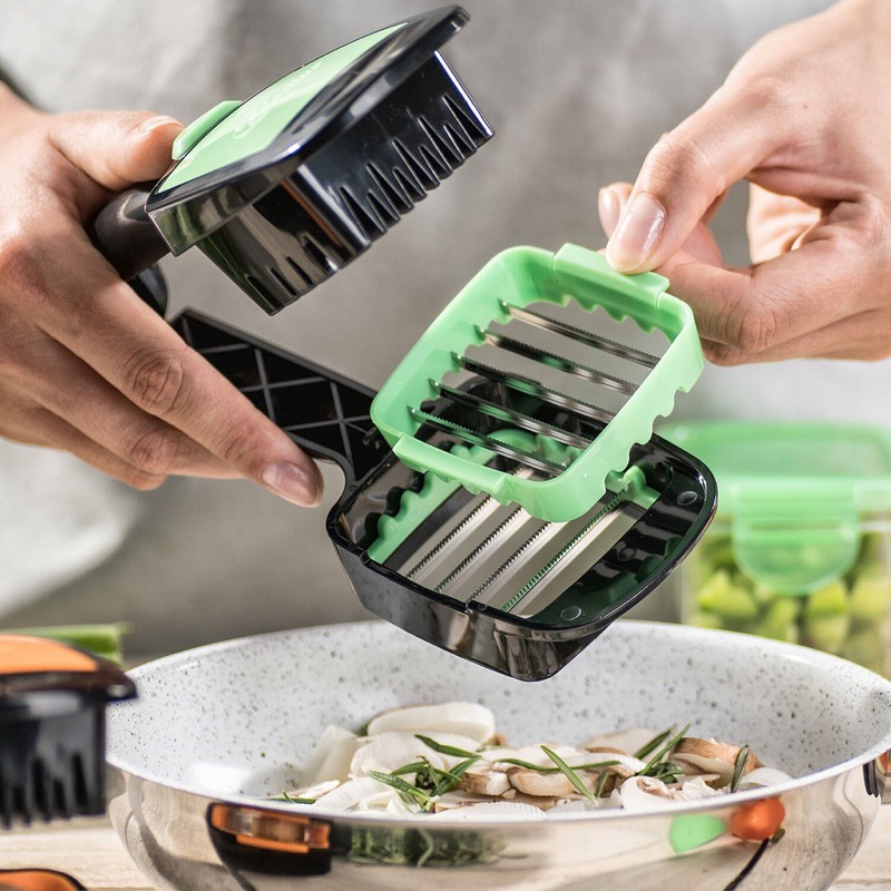 🇲🇾🐸5in1 Chopper Fast Slicer Cutter Fruit Slicer Pemotong Sayur Food Chopper Garlic Press Food Processor Cutter