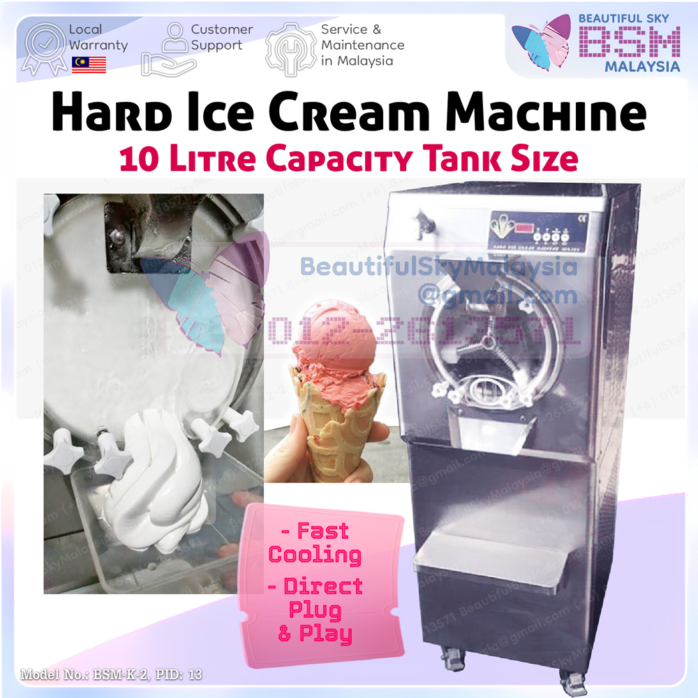 10 Litre Tabung Hard Icecream Gelato Machine Scoop Mesin Aiskrim Colek Yogurt 10L Ice Cream