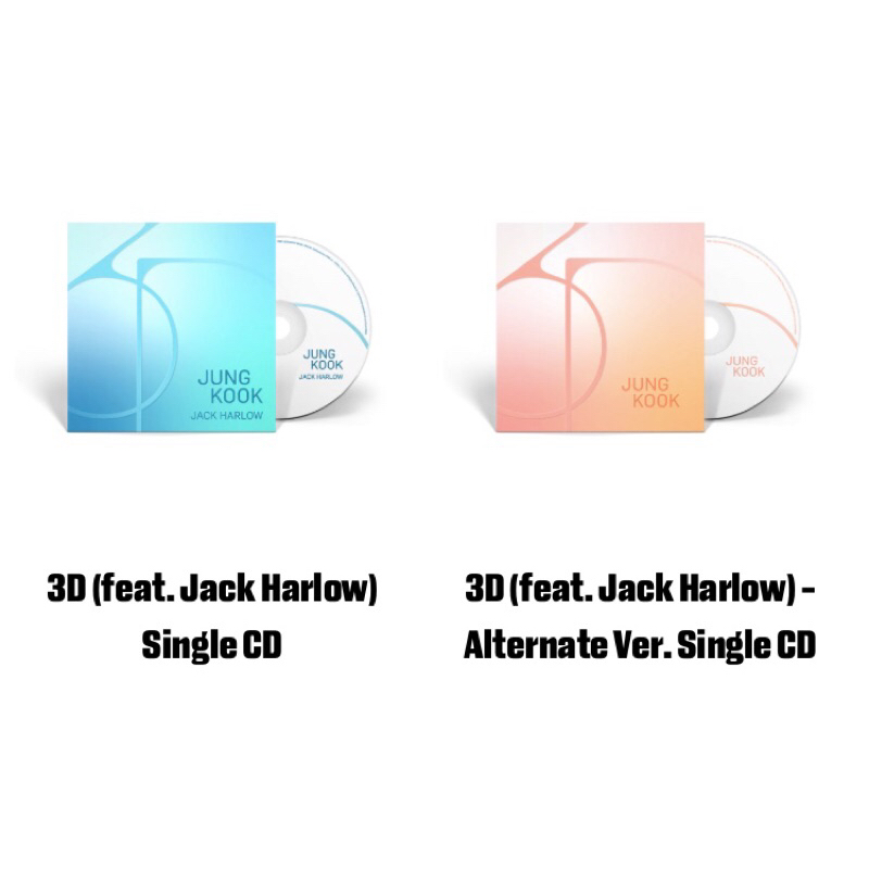 (ready stock) BTS Jung Kook - 3D (feat. Jack Harlow) sealed single CD version: Original / Alternate