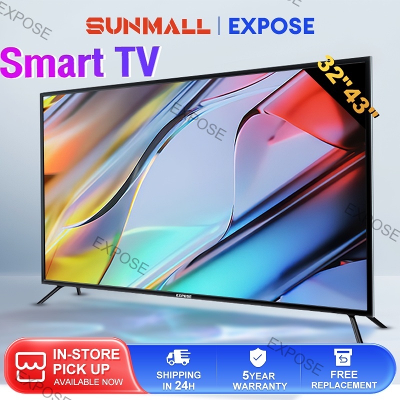 EXPOSE Smart TV 4K UHD Android TV 43 Inch TV LED Android 12.0 Wifi TV 32 Inch Murah Television digital television