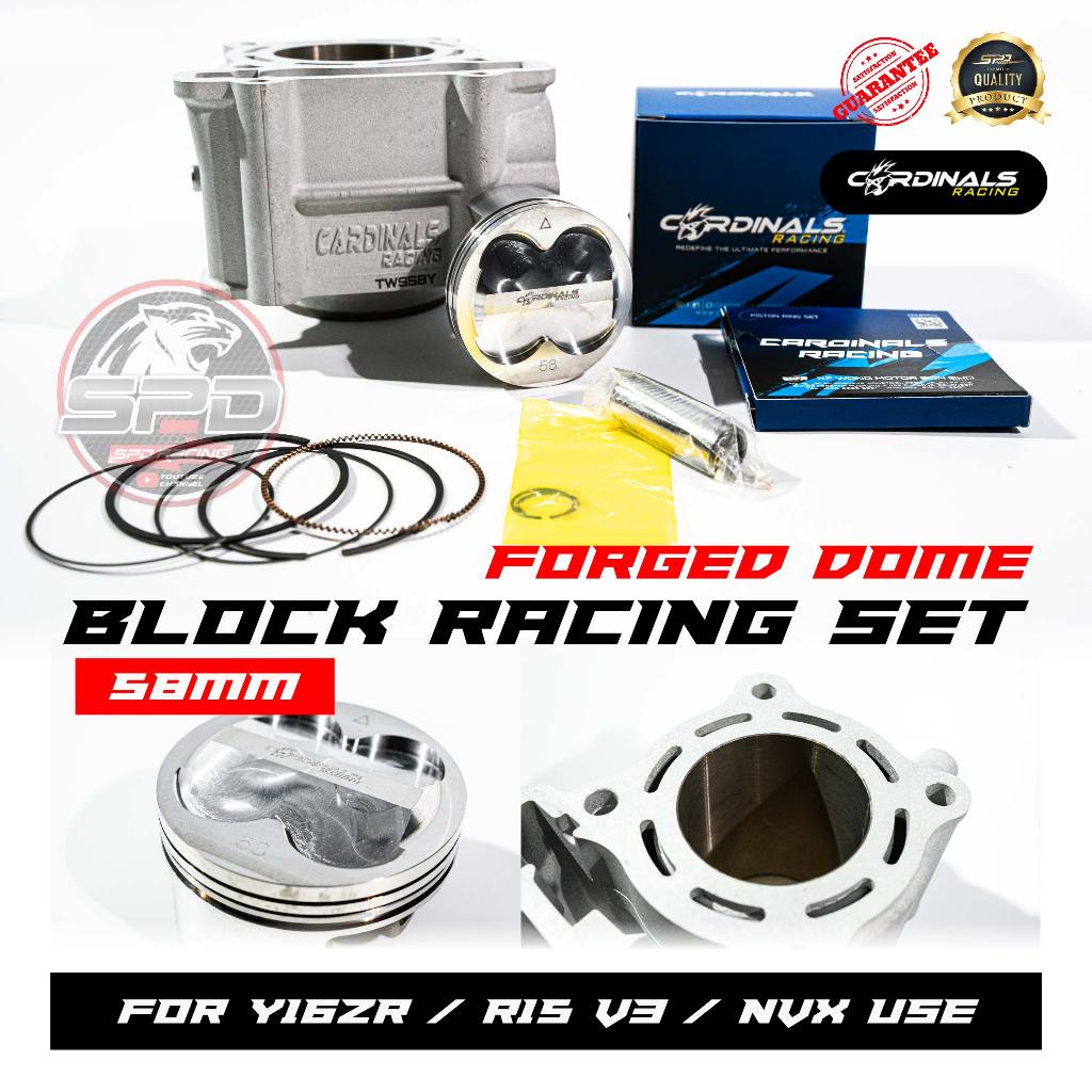 Block Racing Set Forged Dome 58mm for Y16 / R15 V3 / NVX Cardinals Racing