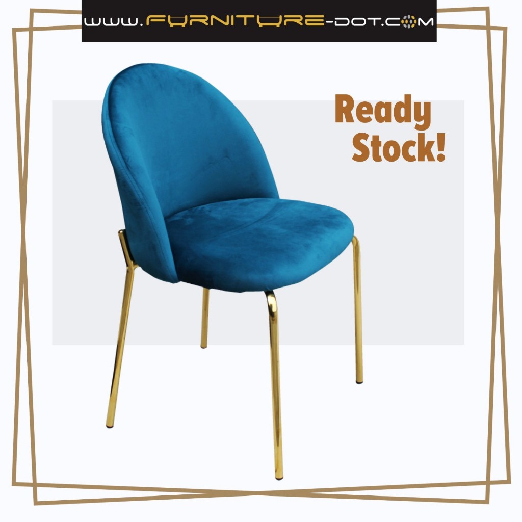 Gold Leg Velvet Dining Chair / Dressing Chair / Modern Luxury Makeup Chair - FRM0234