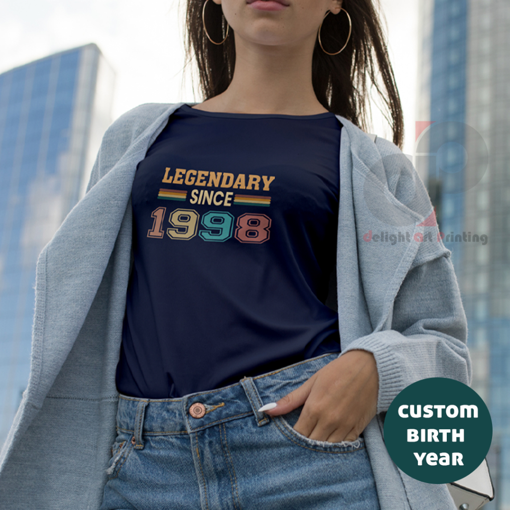 Custom Birth Year T-shirt | Custom Birthday Tee | Legendary Year Tee | Personalized T-shirt | Cotton Custom Tee