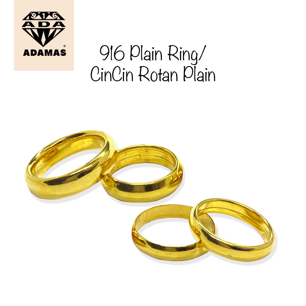 ADAMAS 916 Plain Ring/Cincin Belah Rotah Licin