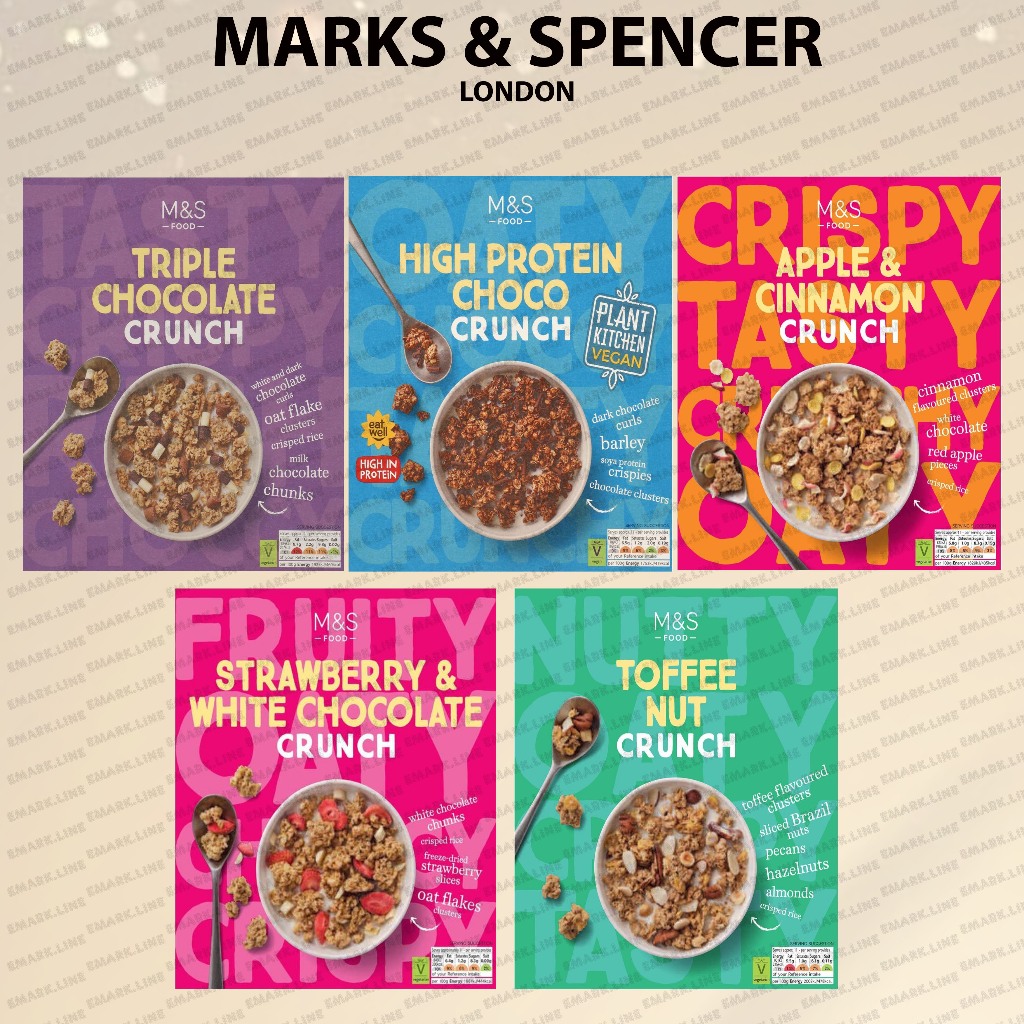 M&S Triple Choco Crunch/ Protein Choco Crunch/ Apple Cinnamon Crunch/ Strawberry White Choco Crunch/ Toffee Nut Crunch