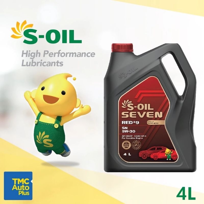 S-OIL SEVEN ENGINE OIL RED#9 SP 5W-30 FULLY SYNTHETIC 4L MADE IN KOREA