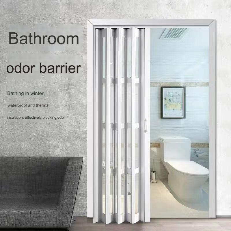 KL customized PVC folding door sliding open kitchen sliding door indoor partition bathroom door