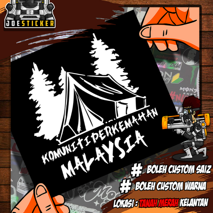 STICKER KOMUNITI PERKEMAHAN MALAYSIA (REFLECT) SAIZ 5X5 INCI ( CAMP , CAMPING )