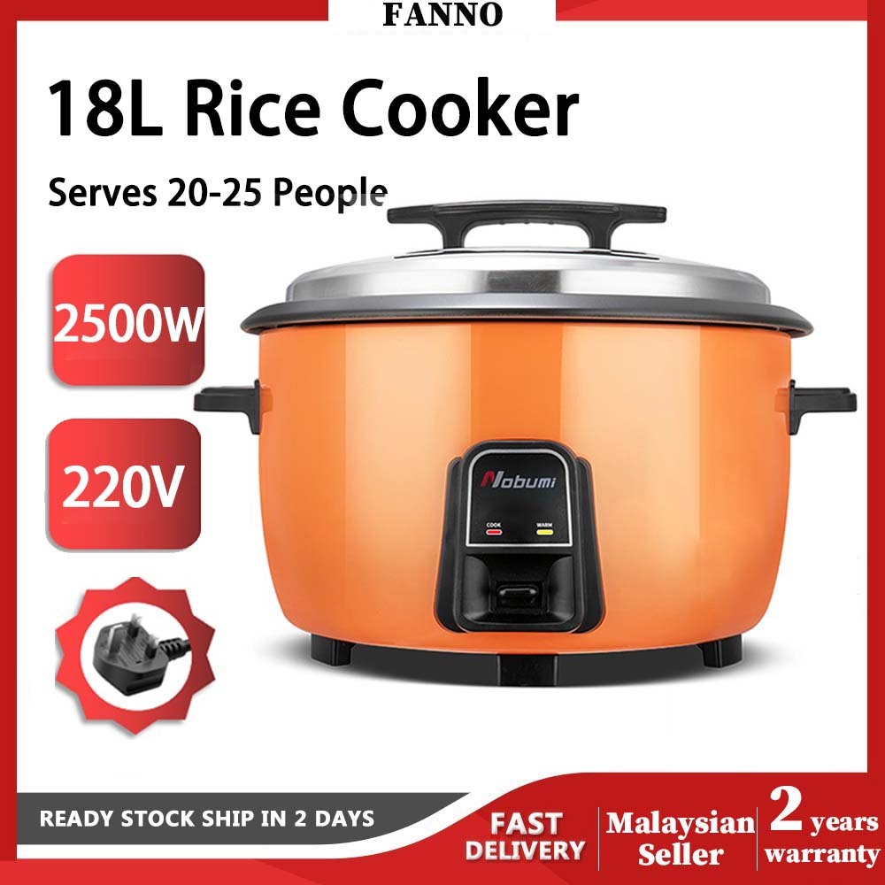 Premium+™ 18L Commercial Non Stick Electric Rice Cooker Warmer 2500W (Inner Pot 6.6L) Periuk Nasi Besar 18L Kenduri电饭煲