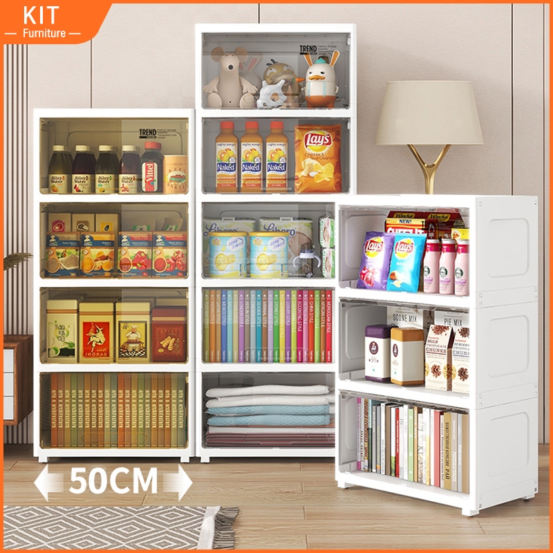 3/4/5 Tiers Large Space Transparency Almari Baju Plastik Cabinet Storage Box Cabinet Kitchen Chest Drawer Kabinet Dapur