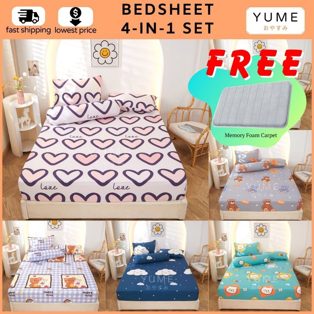 Cadar Bedsheet Cartoon Single Queen Fitted Bedding Pillow Cover Cotton 860 Tread count Kids Pony Frozen Girls Bedsheet