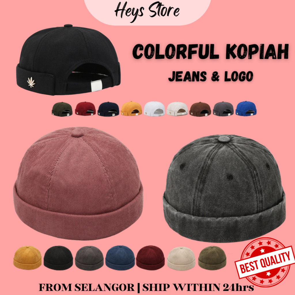 [Ready Stock] Cap Topiah Topi Kopiah Trend Baru Songkok Roll Hat Sailor Cap Abdul Somad Baru Haji Umrah 帽子