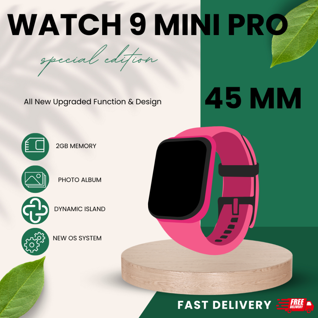 WATCH 9 MINI PRO 45MM SMART WATCH  (NEW FUNCTION : 2GB MEMORY + PHOTO ALBUM + DYNAMIC ISLAND , JAM TANGAN