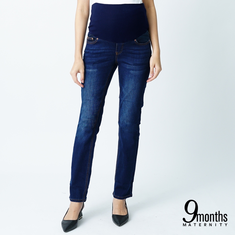 9months Maternity Full Panel Straight Leg Jeans | Jeans mengandung | Jeans pregnant | Seluar jeans mengandung