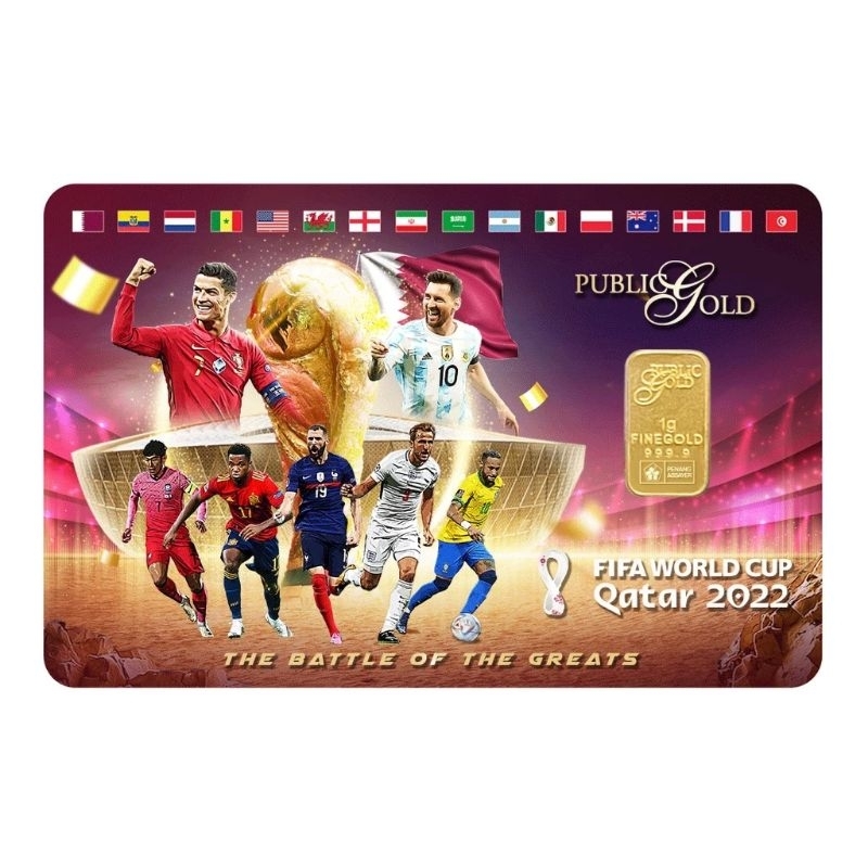 Public Gold Bullion Bar 1g (Au 999.9) - FIFA QATAR 2022