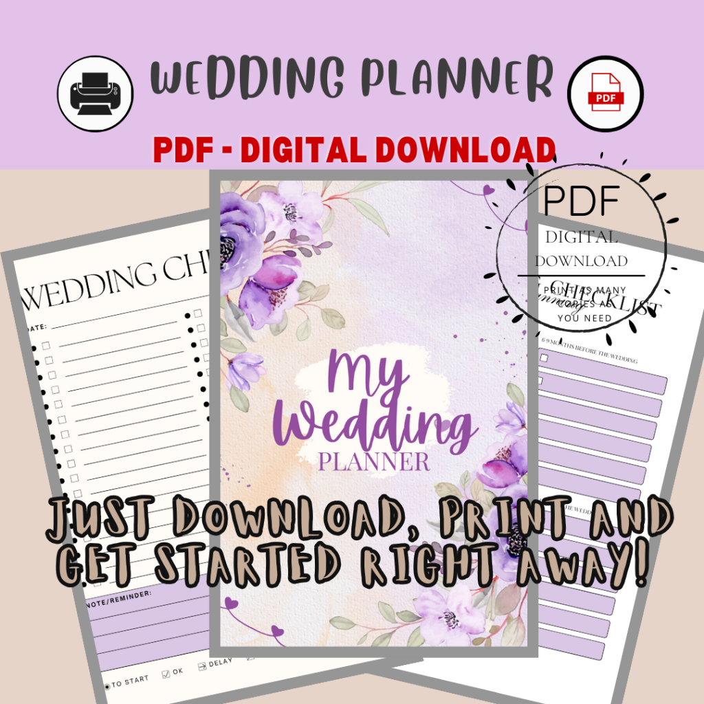 [Template] Wedding Planner Printable Rancangan Perkahwinan Pengantin Checklist Quest List Vendor