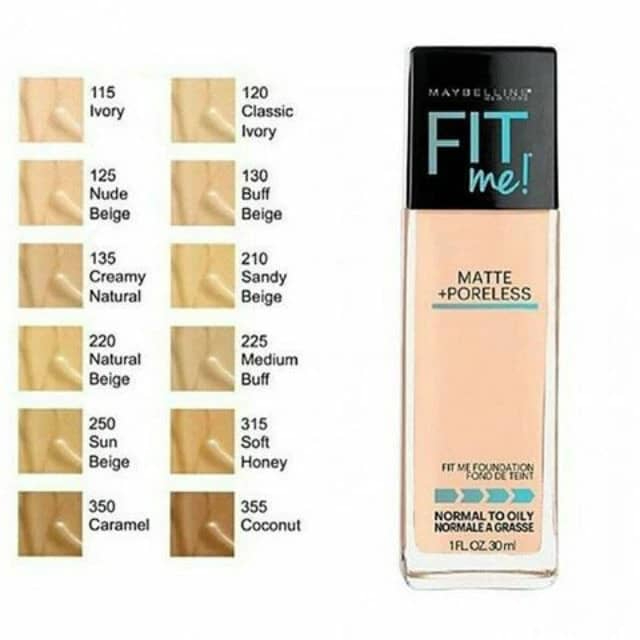 100% Original, Maybelline Fit Me Matte + Poreless Liquid Foundation 30ml