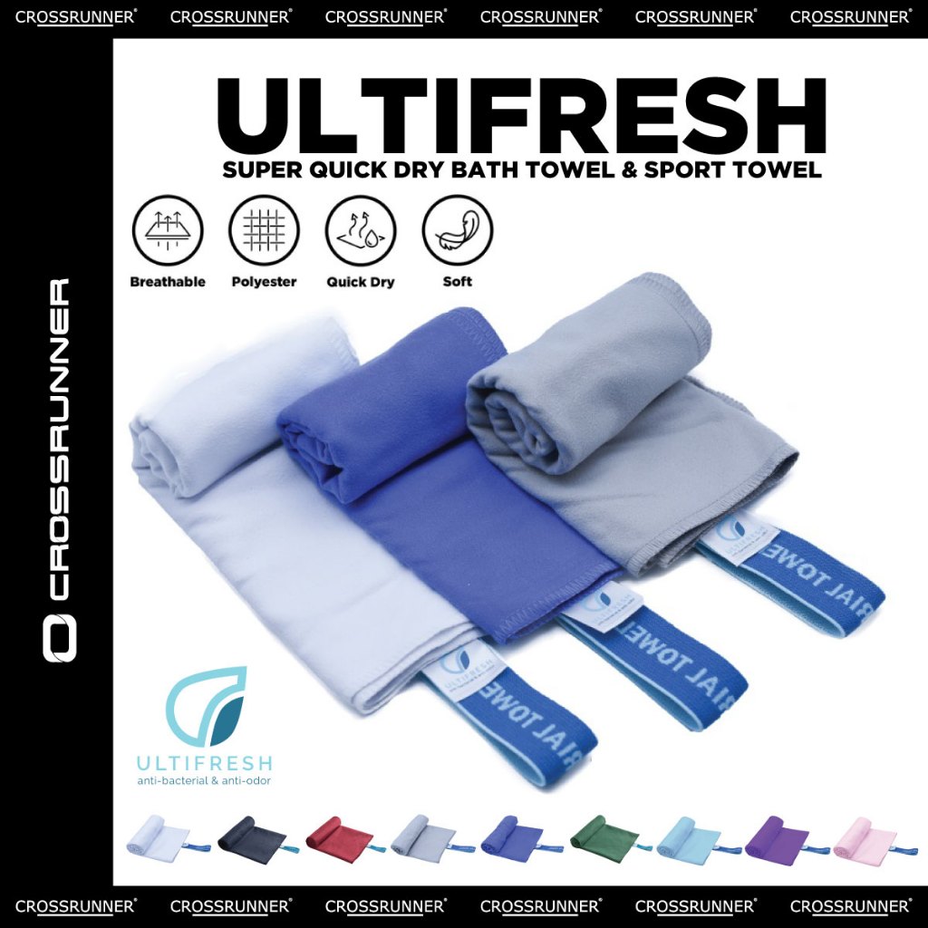 CROSSRUNNER X Ultifresh Super Quick Dry Mirofiber Bath Towel / Tuala Mandi Cepat Kering - Bath Towel & Sport Towel