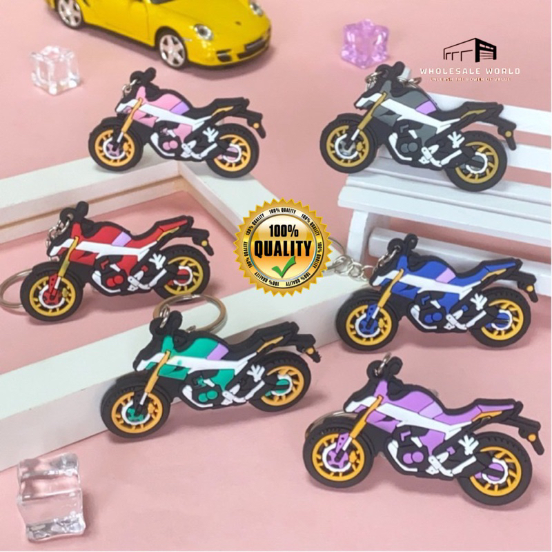 Colorful High Quality Motorcycle Cute Trending Exquisite Rubber Keychain for Hand bag Accessories Free Gifts Collections