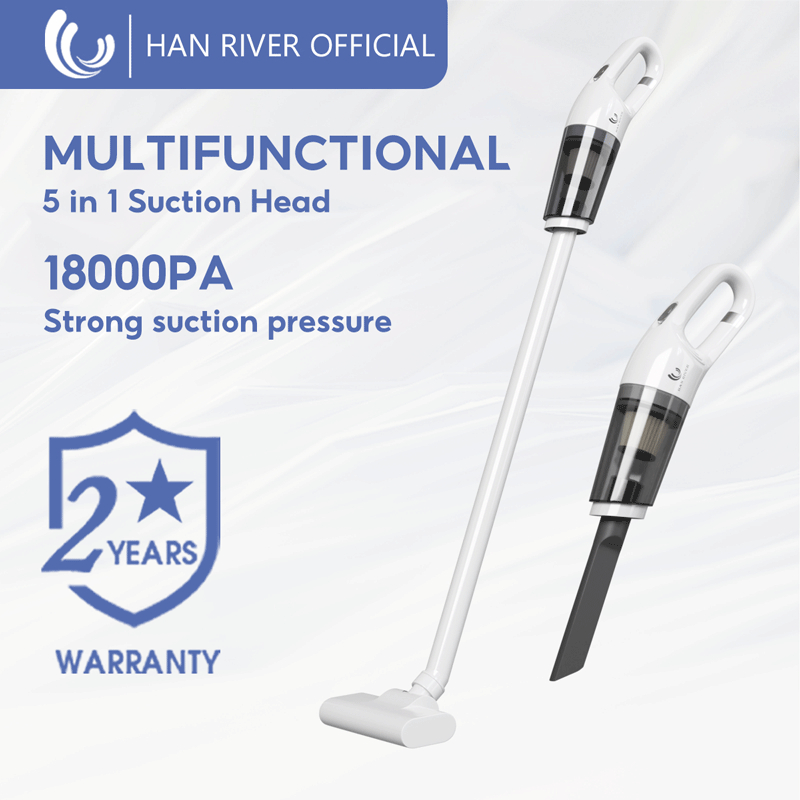 HAN RIVER 5 In 1 Cordless Vacuum Cleaner Strong Suction Pressure 18000Pa HRXCQ03WT