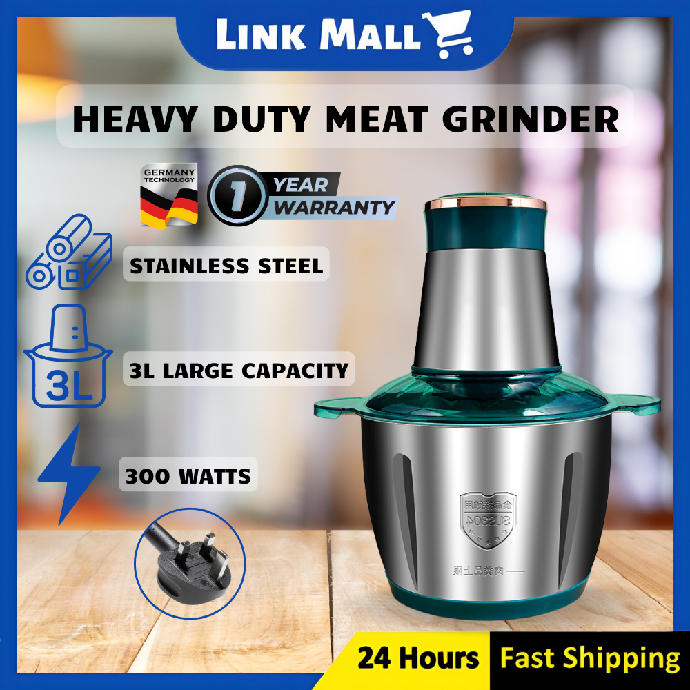 Link Meat Grinder 2L/3L Meat Grinder Heavy Duty Pengisar Daging Chopper Stainless Steel Mixer Blender Daging