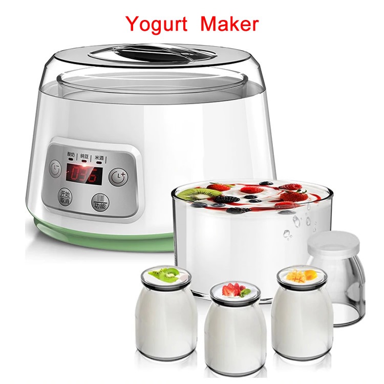 Electric Yogurt Maker With 1.3L Bowl And 4 Pieces 100ML Silicon Glass Cups ,Also Can Make Rice Wine And Natto