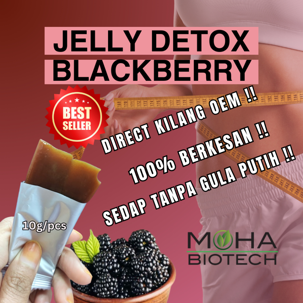 (OEM) Jelly Detox Sweet Sour Blackberry - Slimming 1 sachet 10g - no white sugar