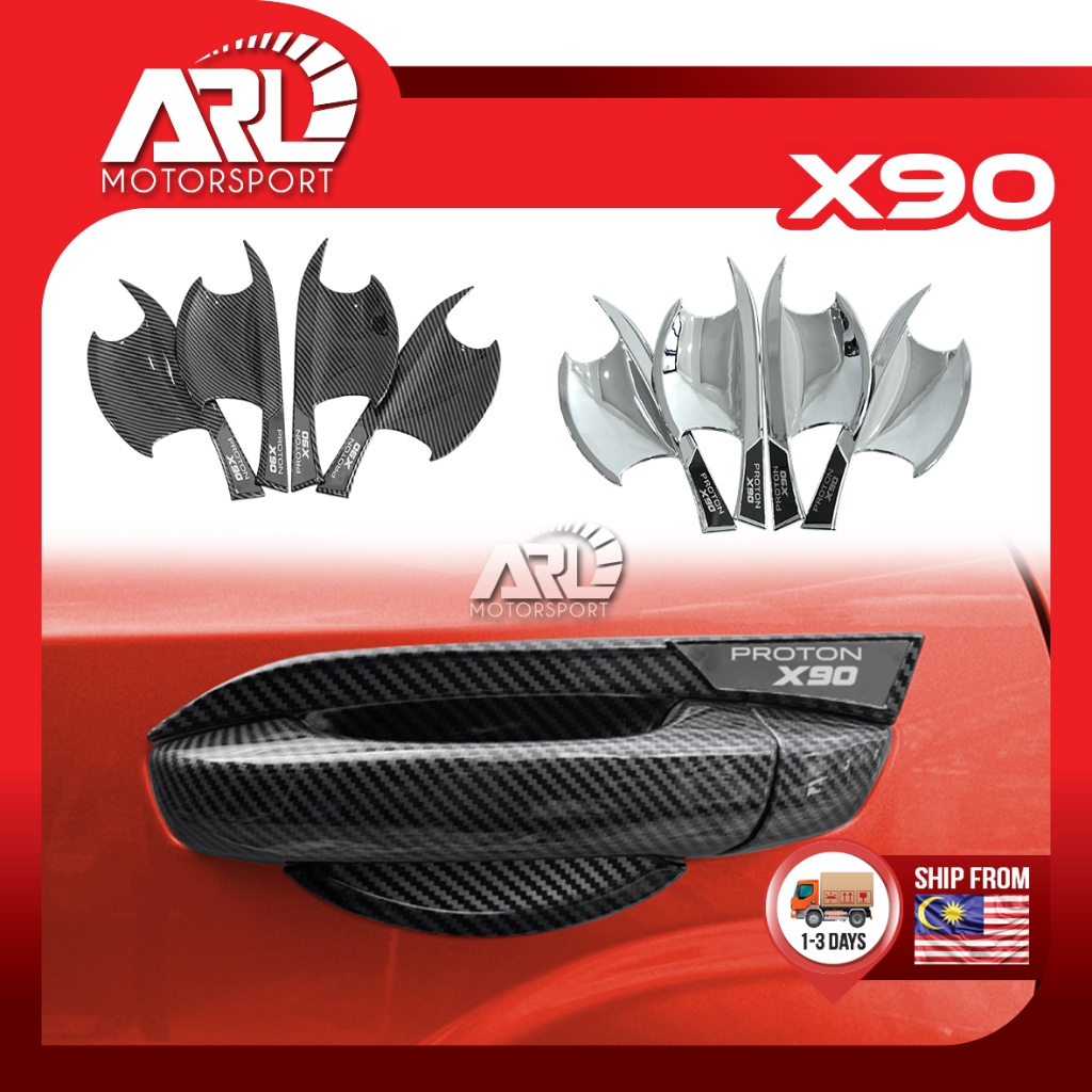 Proton X90 Outer Handle Carbon Chrome Bowl Cover Protector Trim Fit For X90 (2023-2025) ARL Motorsport Car Accesories