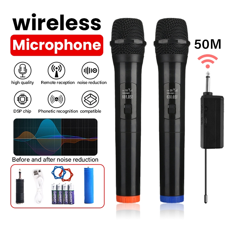 Wireless Microphone Wireless Karaoke Microphone Dynamic Mikrofon Tanpa Wayar Wireless Mic Professional Microphone 麦克风 话筒