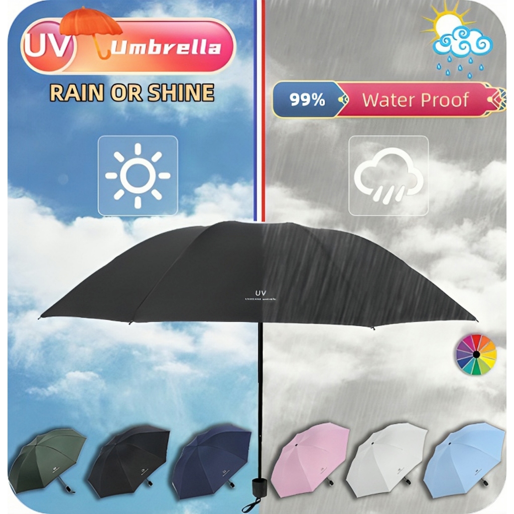 【UV Umbrella Automatic】Foldable Auto Open Close One Handed Payung Lipat Waterproof Windproof