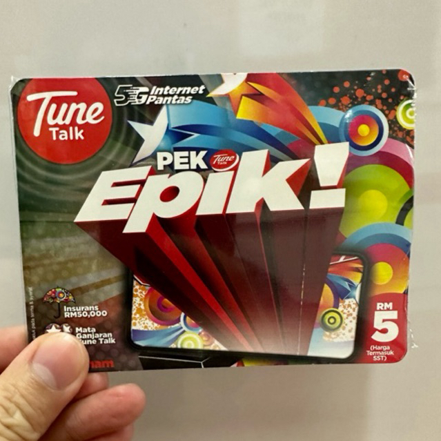 ♦️PROMOSI Tune Talk Sim Card Prepaid PLAN UNLIMITED DATA Dan CALL FREE TOP UP♦️