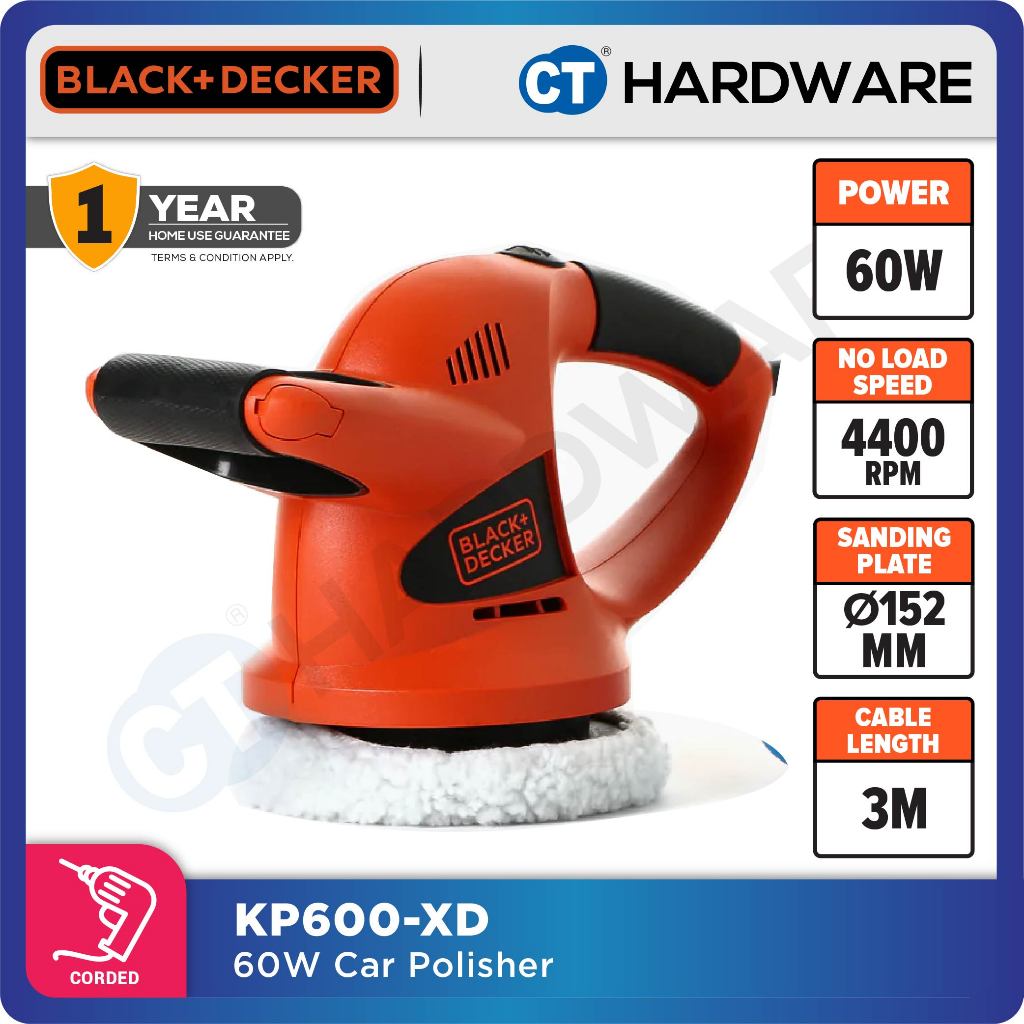 BLACK & DECKER KP600 RANDOM ORBIT WAXER & POLISHER 152MM 60W ( LIGHT DUTY )