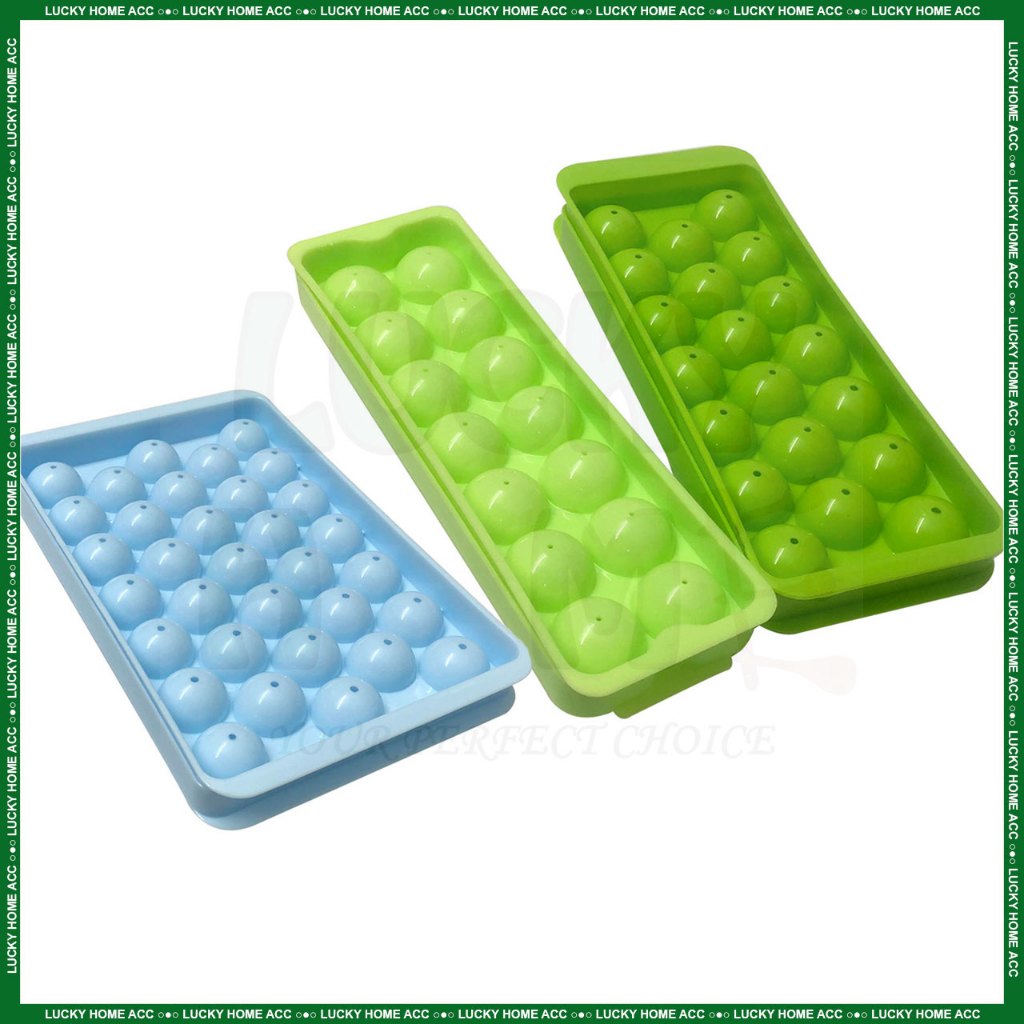 Ready Stock!!! 14/20/33 Holes Ice Cube Maker Ice Ball Maker Tray Round Sphere Mooncake Egg Yolk Maker Jelly Ball Mould