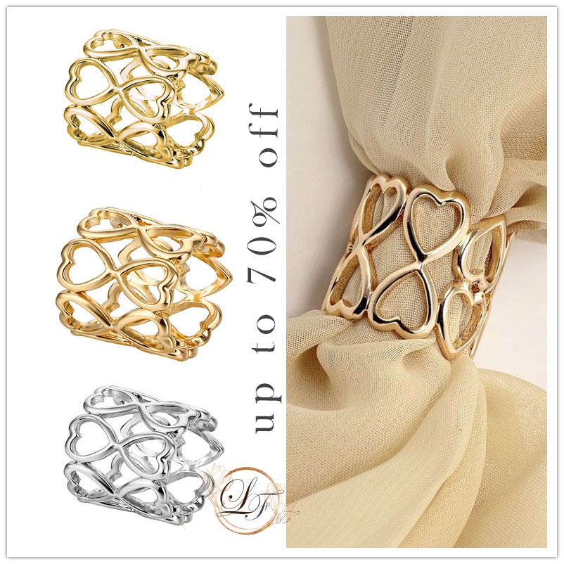 Double layered love Shawl buckle ring Cincin tudung hijab clip Headscarf Scarf Button Clothing Accessories