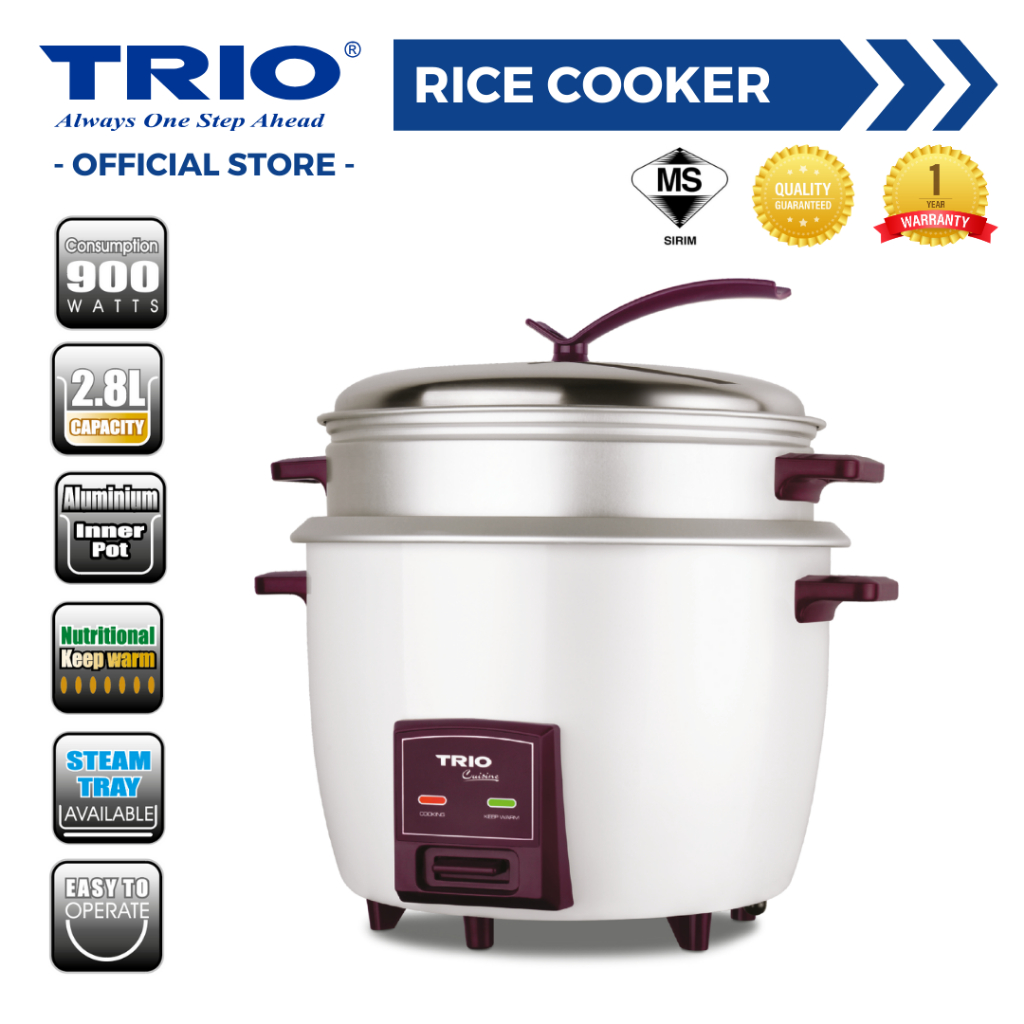 Trio Rice Cooker with Steam Tray (2.8L)