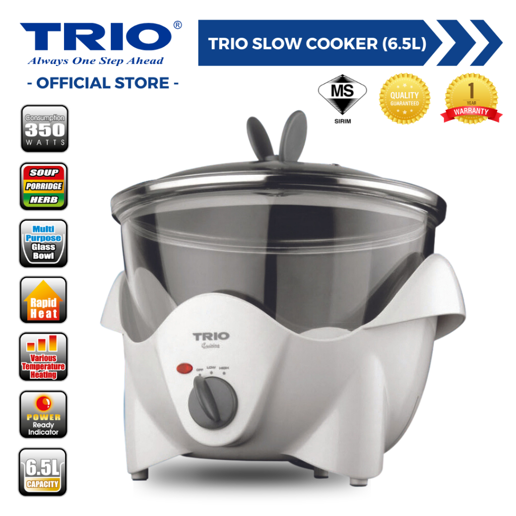 Trio Slow Cooker for Soup and Porridge (6.5L)