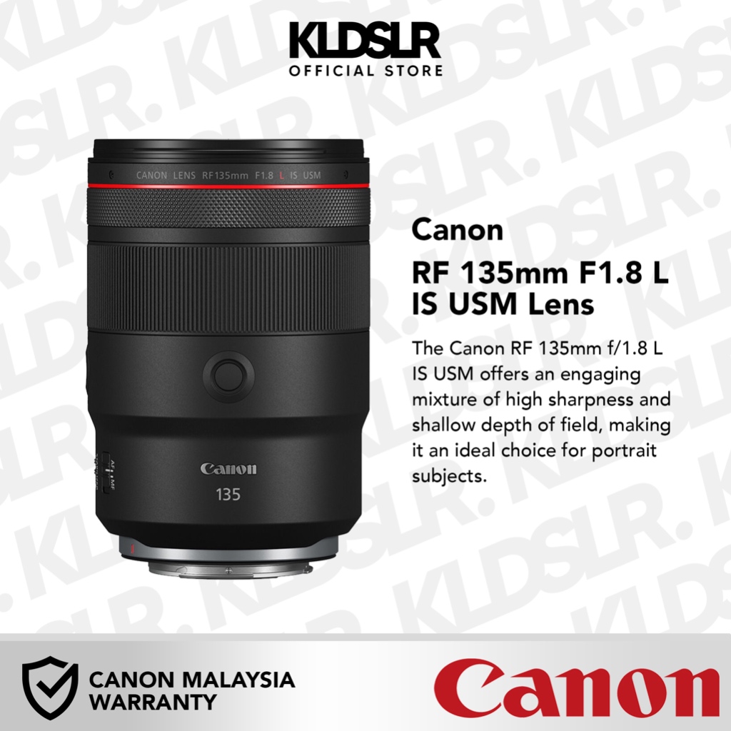 Canon RF 135mm F1.8 L IS USM Lens RF135MM (ORIGINAL CANON MALAYSIA WARRANTY)