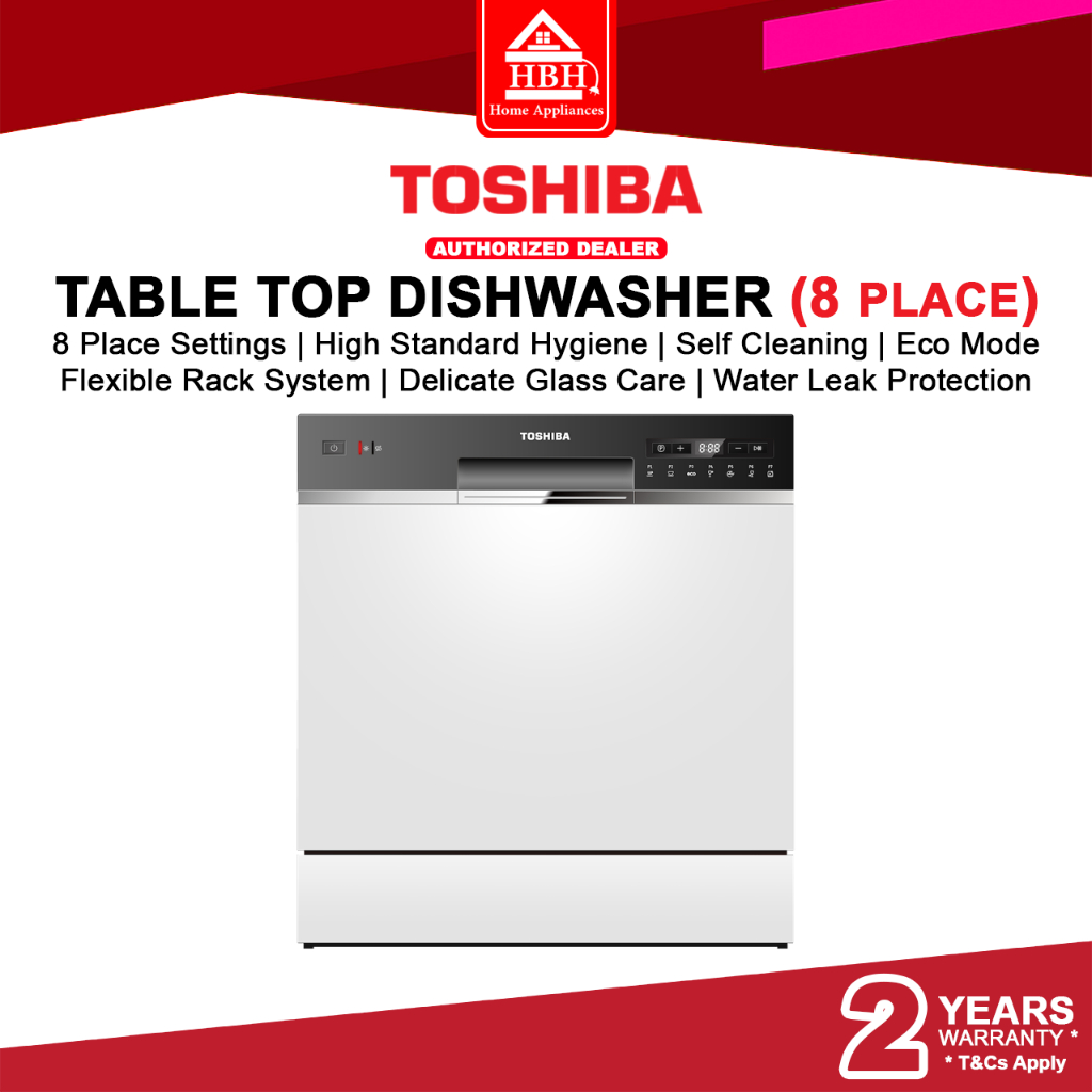 Toshiba DW-08T1(S)MY 8 Place Setting Table Top UV Sterilizer Dishwasher Machine DW08T1 08T1 08T1(S)MY