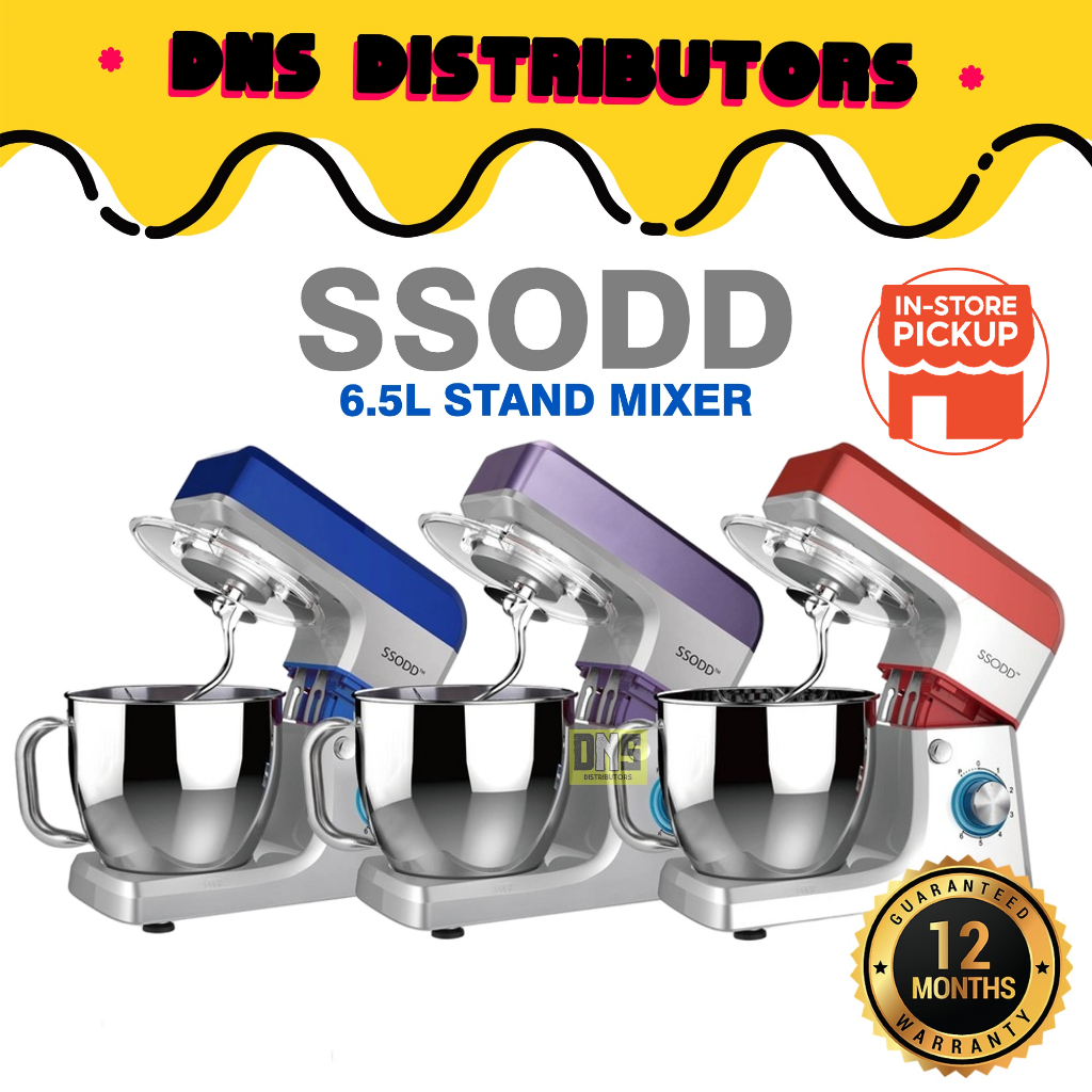 ⚡FAST SHIPPING⚡SSODD 6.5L Stand Mixer Professional Planetary 1200W 6 Speed 6.5L Stand Mixer