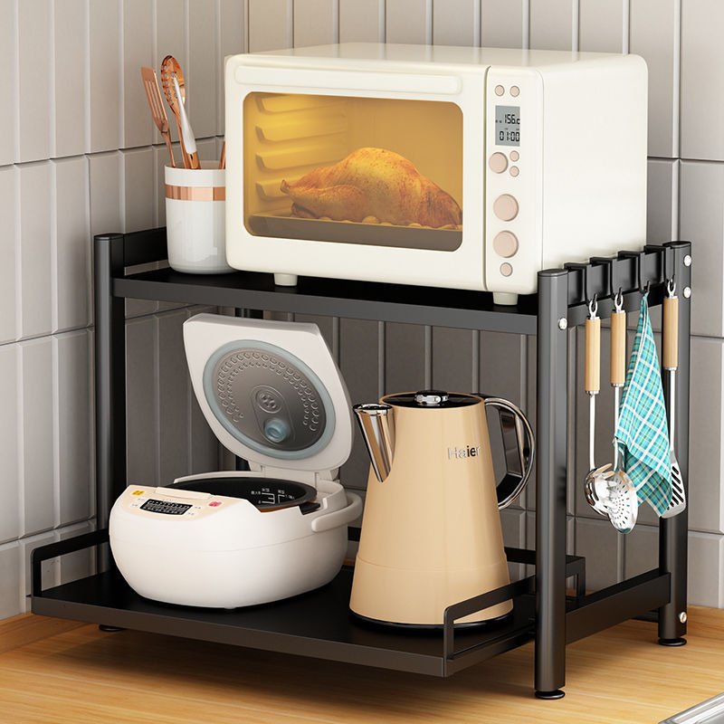 Kitchen countertop storage rack pull-out microwave oven rack household tabletop double-layer electric rice cooker oven