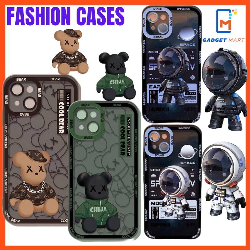 OPPO A79 A98 A78 A58 A38 A18 4G 5G Fashion Astronaut Bear Shockproof Silicone Soft Casing case