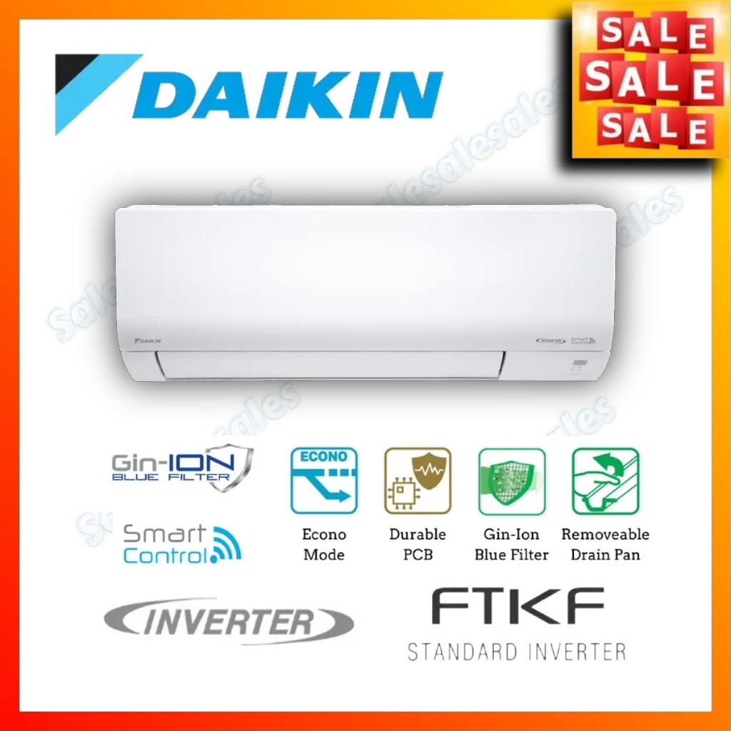 *FREE SHIPPING* DAIKIN INVERTER 1HP / 1.5HP / 2HP / 2.5HP / 3HP Air Conditioner FTKF R32 Aircond